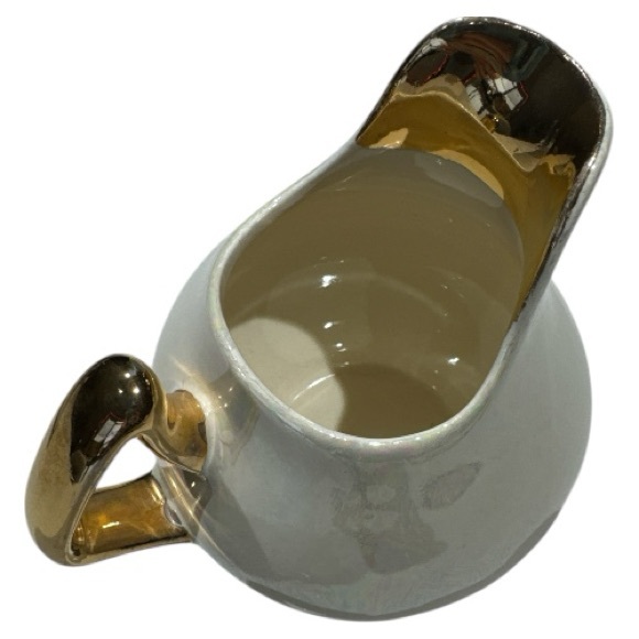 Pearl China Co Lusterware Hand Crafted 22K Gold USA Tray, Creamer, Vase - Picture 7 of 13